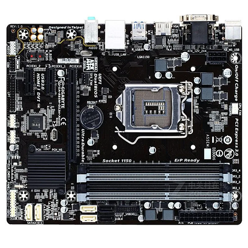 Материнская плата для ПК Gigabyte GA-B85M-DS3H-A оригинальная б/у B85M-DS3H-A B85 LGA 1150 i3 i5 i7 DDR3 32G