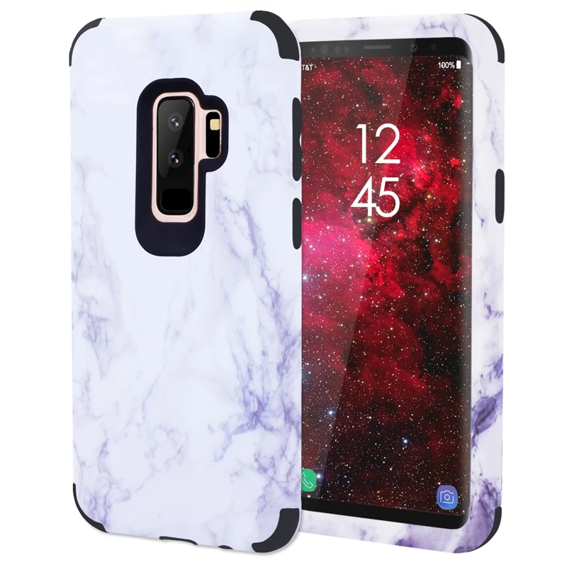 Гранивер мраморный бампер чехол для Samsung Galaxy S9 Plus защитный силиконовый ПК 360