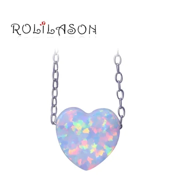 ROLLASON 925 sterling silver necklace pendant Wedding design Heart-shaped white fire opal for women OPS739
ROLLASON 925 sterling silver necklace pendant Wedding design Heart-shaped white fire opal for women OPS739