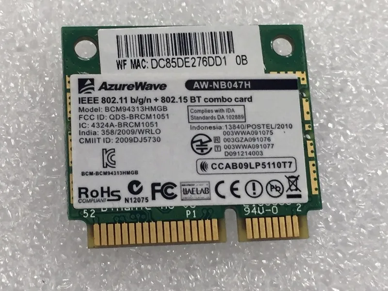 SSEA NEW Wireless Card for Broadcom Bcm94313HMGB AW-NB047H BCM4313 Half Mini Pci-e Wifi Bluetooth4.0 Network Card
SSEA NEW Wireless Card for Broadcom Bcm94313HMGB AW-NB047H BCM4313 Half Mini Pci-e Wifi Bluetooth4.0 Network Card
