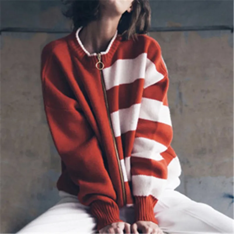 Korobov New Europen Auttum Casual O-Neck Knitwear Harajuku Striped Female Sweaters Slim Long Sleeve Pullover Mujer 76059
Korobov New Europen Auttum Casual O-Neck Knitwear Harajuku Striped Female Sweaters Slim Long Sleeve Pullover Mujer 76059