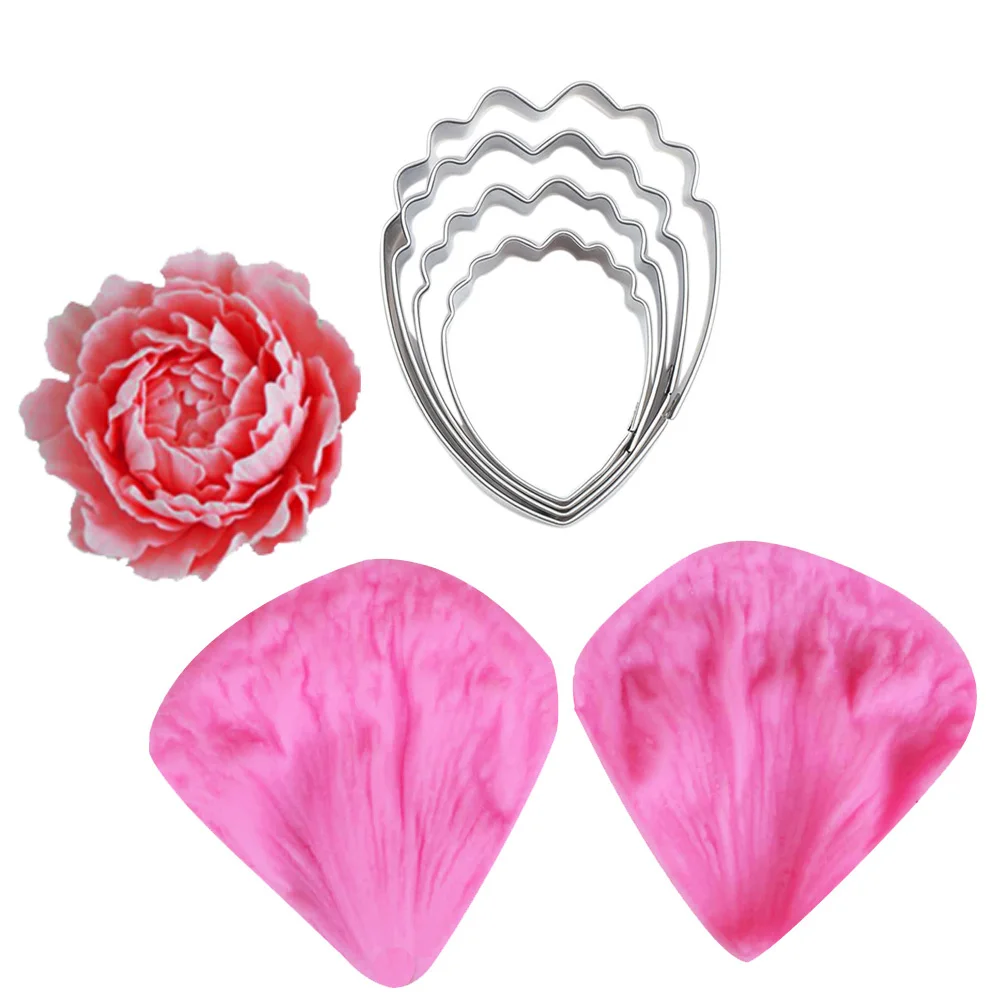 4pcs/set Peony Flower Mould Stainless Steel Cutter Silicon Fondant Mold Cake Decorating Tools
4pcs/set Peony Flower Mould Stainless Steel Cutter Silicon Fondant Mold Cake Decorating Tools
