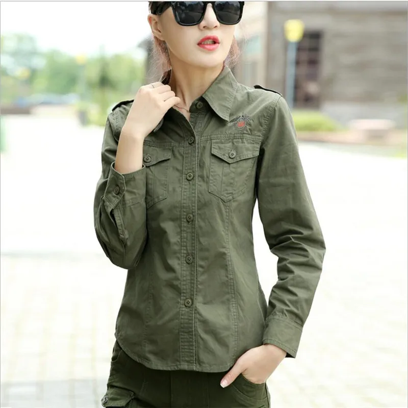 New 5XL Military uniform Women Camouflage Shirt Women camouflage Blouse clothing femme Clothes 2017 Army Green ladys tops shirt
New 5XL Military uniform Women Camouflage Shirt Women camouflage Blouse clothing femme Clothes 2017 Army Green ladys tops shirt