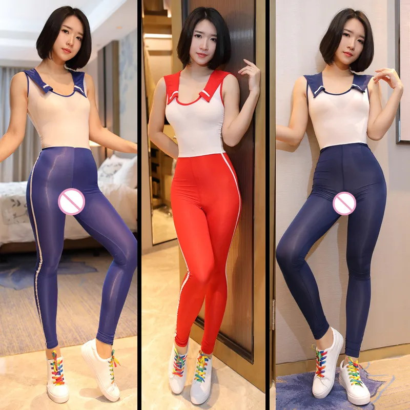 Women Erotic Open Crotch One Piece Bodysuit Student Sailor Collar Style Tight Uniform Sexy Temptation Patchwork Cosplay Bodysuit
Women Erotic Open Crotch One Piece Bodysuit Student Sailor Collar Style Tight Uniform Sexy Temptation Patchwork Cosplay Bodysuit