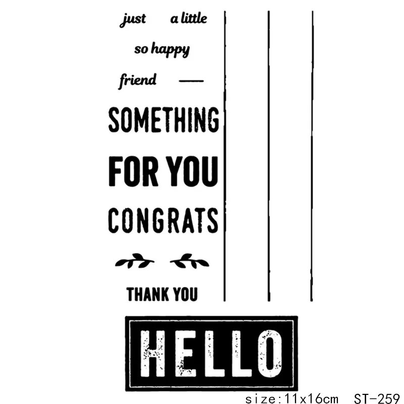 AZSG Hello Typeface Congratulations Clear Stamps/Seal For DIY Scrapbooking/Card Making/Album Decorative Silicon Stamp Crafts
AZSG Hello Typeface Congratulations Clear Stamps/Seal For DIY Scrapbooking/Card Making/Album Decorative Silicon Stamp Crafts