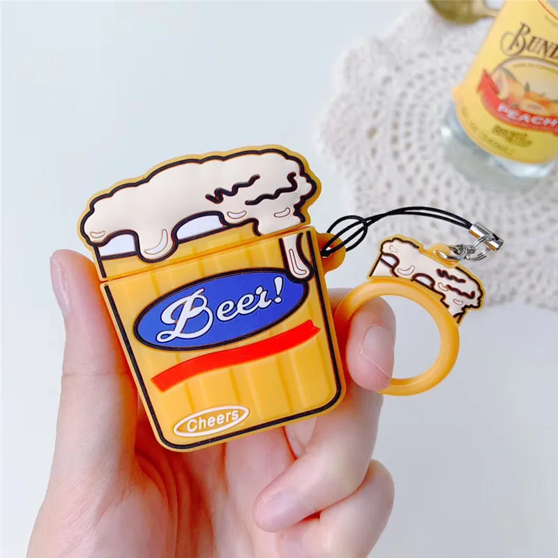 For AirPods Case Cover Silicone Cartoon Beer Crab Wireless Earphone Case For Air pods 2 Headphone Case with Ring Strap Fundas
For AirPods Case Cover Silicone Cartoon Beer Crab Wireless Earphone Case For Air pods 2 Headphone Case with Ring Strap Fundas