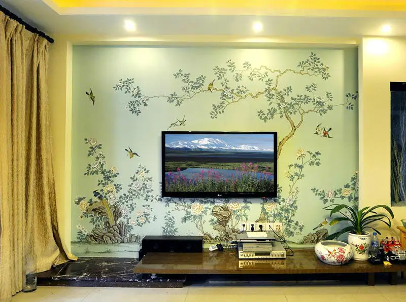 Chinese style classic Hand-painted silk wallpaper Customized flowers with birds wallcovering many patterns/background optional
Chinese style classic Hand-painted silk wallpaper Customized flowers with birds wallcovering many patterns/background optional
