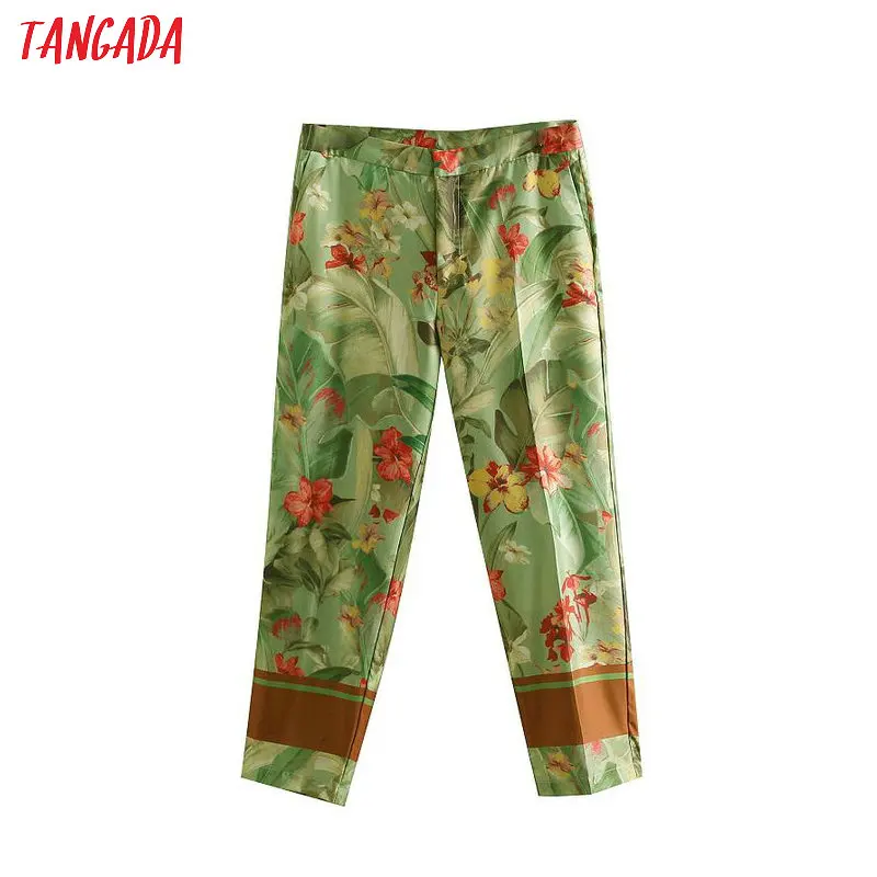 Tangada 2019 women floral print pants vintage pocket zipper ladies suit pants female retro chic pantalones BE512
Tangada 2019 women floral print pants vintage pocket zipper ladies suit pants female retro chic pantalones BE512