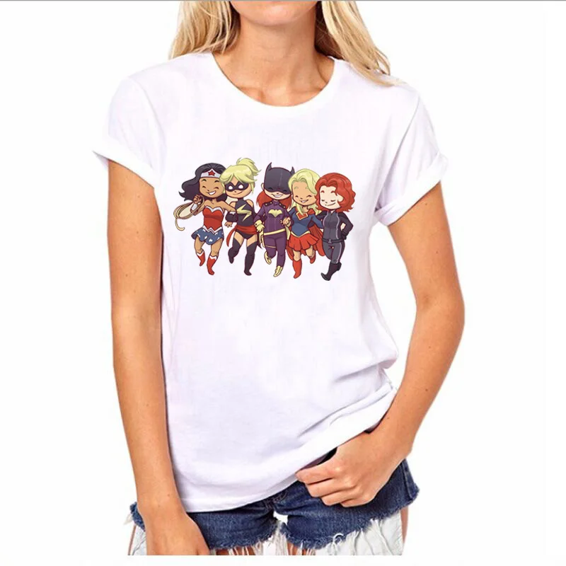 Leuke t-shirt Vrouwen Cartoon Harajuku Casual Tops Tees Blusa Aziatische Size O Hals Super Heroes Gedrukt T-shirt camisetas
Leuke t-shirt Vrouwen Cartoon Harajuku Casual Tops Tees Blusa Aziatische Size O Hals Super Heroes Gedrukt T-shirt camisetas