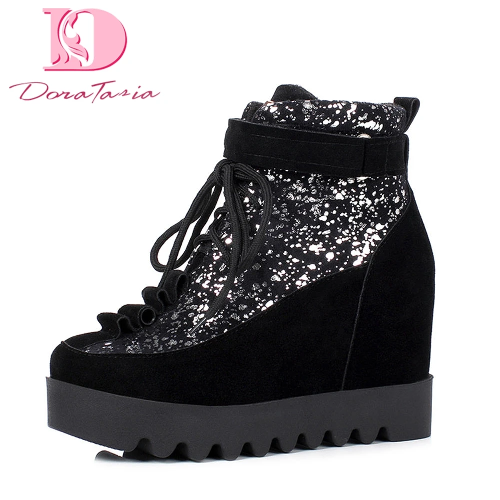 Large Size 31-43 Top Quality Platform Shoelace Ankle Boots Woman Shoes Bling Winter Height Increasing Woman Boots Women Shoes
Large Size 31-43 Top Quality Platform Shoelace Ankle Boots Woman Shoes Bling Winter Height Increasing Woman Boots Women Shoes