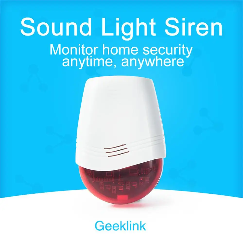 Geeklink Audible Alarm Safe Sound Light Alarm Smart Sensor Siren Door Bell Flashing Red Light Wireless APP Security Monitoring
Geeklink Audible Alarm Safe Sound Light Alarm Smart Sensor Siren Door Bell Flashing Red Light Wireless APP Security Monitoring