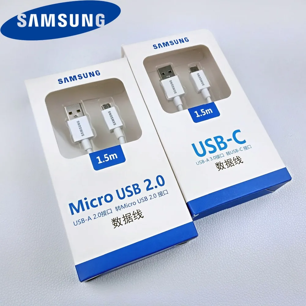 Original Samsung Charger Cable galaxy s9 s8 s7 smartphone Micro usb or type-c Data line 150cm Charge power data sync line
Original Samsung Charger Cable galaxy s9 s8 s7 smartphone Micro usb or type-c Data line 150cm Charge power data sync line