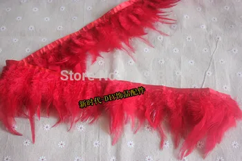 Free shipping red Rooster Hackle Feather fringes 5 meters chicken feathers fringe 4-6" 10-15cm Hackle feather trimming 
Free shipping red Rooster Hackle Feather fringes 5 meters chicken feathers fringe 4-6" 10-15cm Hackle feather trimming