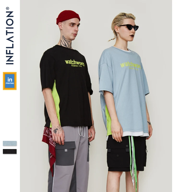 INFLATION Fluorescent Letter T-shirt Colour Block Cotton T-shirt Hip hop Fashion Top Tees Man Street Casual Tee shirt 9178S
INFLATION Fluorescent Letter T-shirt Colour Block Cotton T-shirt Hip hop Fashion Top Tees Man Street Casual Tee shirt 9178S