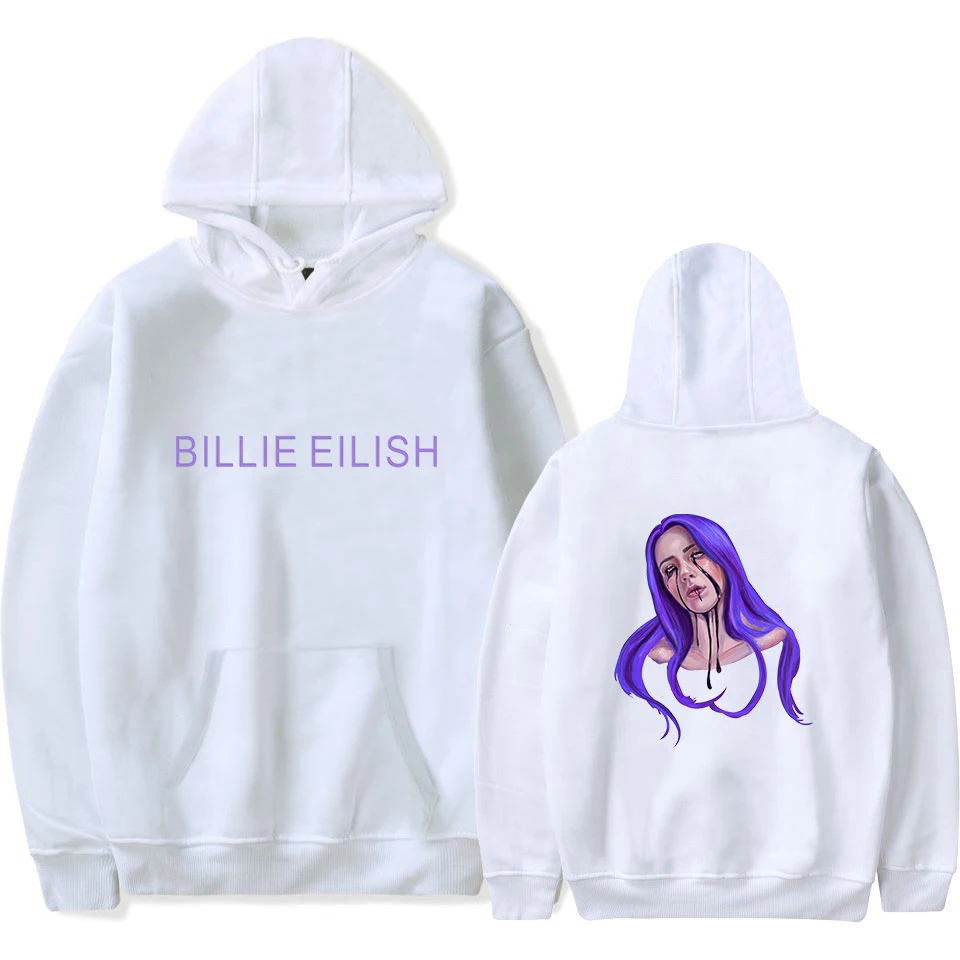 Fans Tops Pop Solo UK Singer BILLIE EILLISH Hoodies Double Printed White All-Match Style Sweatshirt Brief Comfortable Trucksuits
Fans Tops Pop Solo UK Singer BILLIE EILLISH Hoodies Double Printed White All-Match Style Sweatshirt Brief Comfortable Trucksuits
