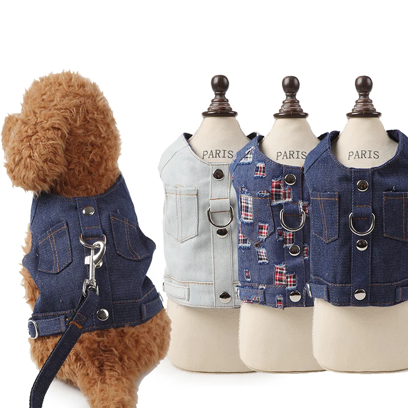 Dog Harness Vest Jean Jacket Denim Pet Puppy Vest Harness for Small Dog Cat Chihuahua Teddy Schnauzer Apparel
Dog Harness Vest Jean Jacket Denim Pet Puppy Vest Harness for Small Dog Cat Chihuahua Teddy Schnauzer Apparel