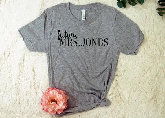 OKOUFEN Future Mrs jones tshirt bride Fiance Shirt Engagement gift shirt wedding party team tees letter printed tops plus size
OKOUFEN Future Mrs jones tshirt bride Fiance Shirt Engagement gift shirt wedding party team tees letter printed tops plus size