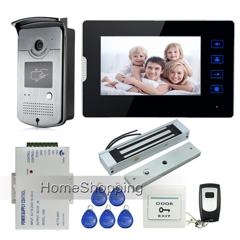 7" Touch Screen Video Door Phone Intercom 1 Monitor + Waterproof RFID Access Camera + 180kg Electric Magnetic Lock FREE SHIPPING
7" Touch Screen Video Door Phone Intercom 1 Monitor + Waterproof RFID Access Camera + 180kg Electric Magnetic Lock FREE SHIPPING