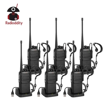 

6 pcs Radioddity GA-2S Walkie Talkie 400-470MHz 2W Two Way Radio Rechargeable VOX Long Range USB Charger Earpiece Program cable