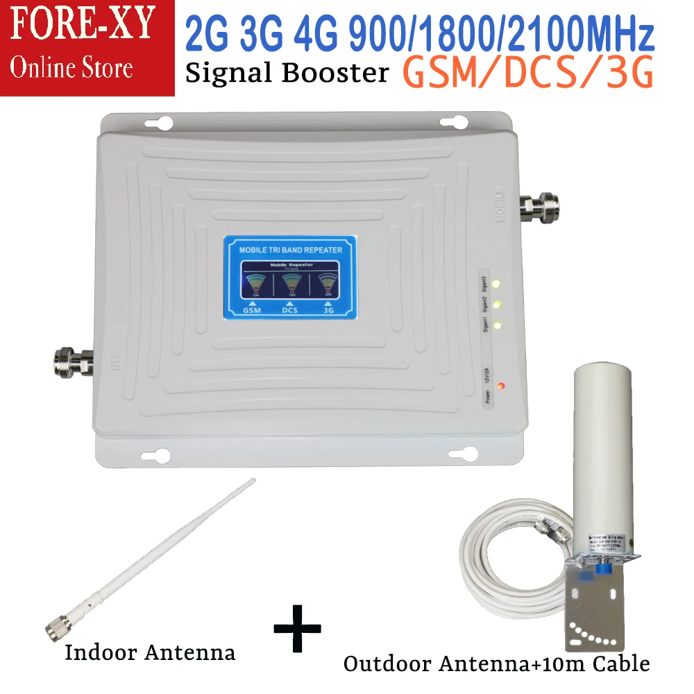 LCD display 2G 900 WCDMA 2100 LTE 1800 Tri Band cellular Signal Booster 65dB Gain gsm repeater cellular signal booster antenna
LCD display 2G 900 WCDMA 2100 LTE 1800 Tri Band cellular Signal Booster 65dB Gain gsm repeater cellular signal booster antenna
