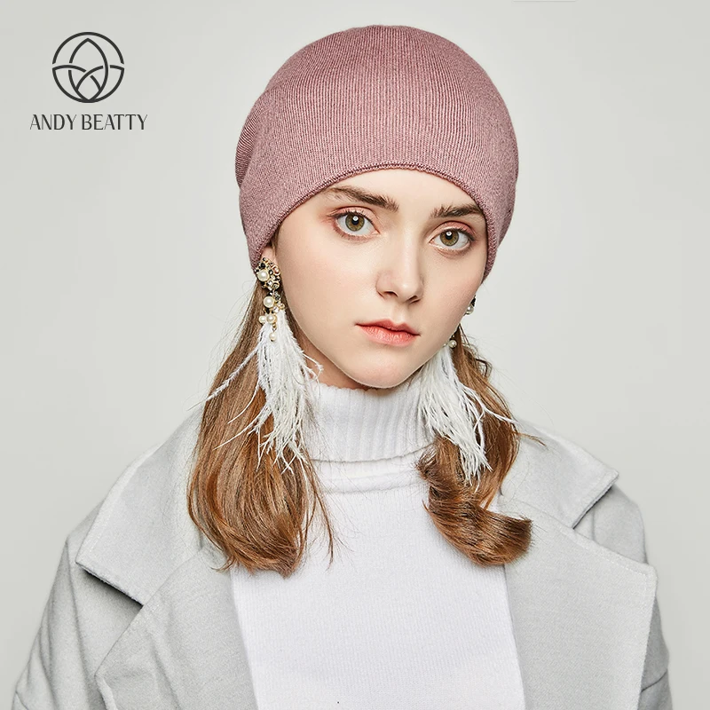 Andybeatty женские шерстяные кашемировые зимние шапки для женщин теплые Брендовые