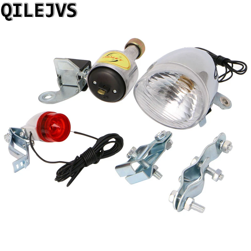 QILEJVS Bicycle Motorized Bike Friction Dynamo Generator Head Tail Light With Acessories
QILEJVS Bicycle Motorized Bike Friction Dynamo Generator Head Tail Light With Acessories