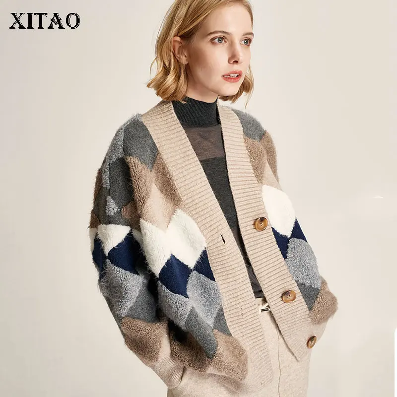 XITAO Knitted Cardigans Sweater Korea Fashion New Women Single Breasted Argyle V Neck Wild Joker 2019 Autumn Elegant WLD2291
XITAO Knitted Cardigans Sweater Korea Fashion New Women Single Breasted Argyle V Neck Wild Joker 2019 Autumn Elegant WLD2291