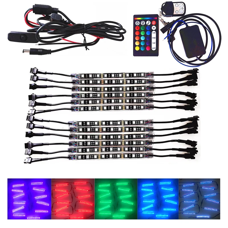 Motorcycle Accessories LED Moto 12pcs RGB LED Strip Multicolor Interior Light Music Decorative Atmosphere Light With Remote 12V
Motorcycle Accessories LED Moto 12pcs RGB LED Strip Multicolor Interior Light Music Decorative Atmosphere Light With Remote 12V