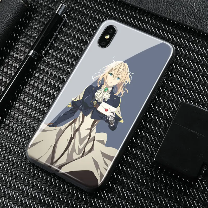 Чехол для телефона Violet Evergarden мягкий силиконовый чехол из закаленного стекла с