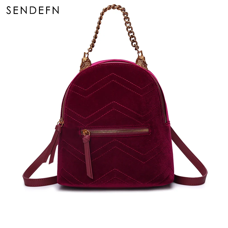 Sendefn Fashion Velvet Backpack Classical Black Backpack Female Quality Velour School Bag Small Vintage Backpack Women 7218-68
Sendefn Fashion Velvet Backpack Classical Black Backpack Female Quality Velour School Bag Small Vintage Backpack Women 7218-68