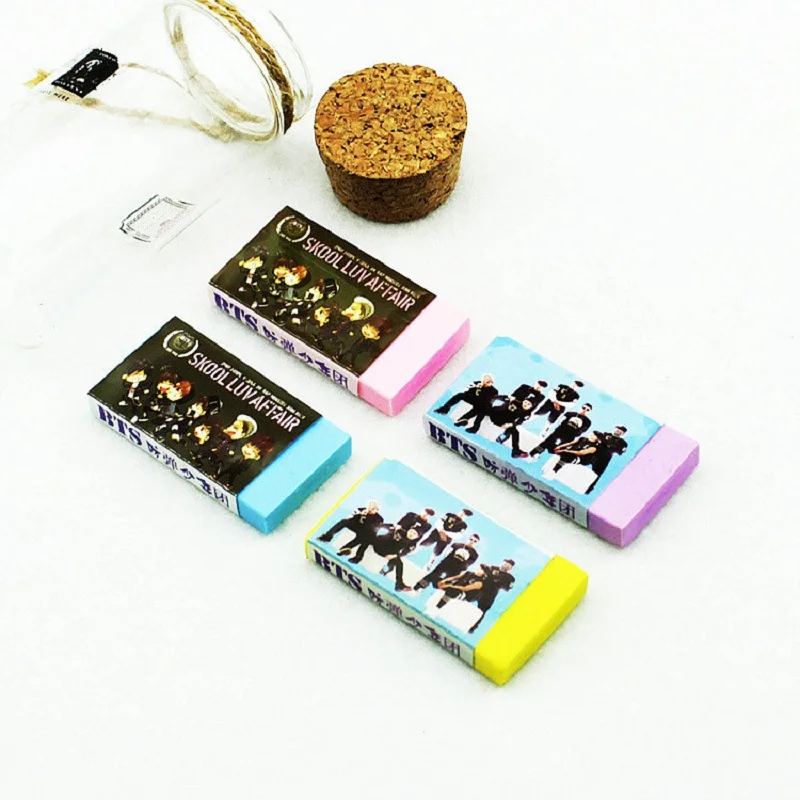 Korean Star BTS Stationery Rectangle Pencil Rubber Eraser Student Prizes Gift Solid Color Soft Eraser School Supply 4pcs
Korean Star BTS Stationery Rectangle Pencil Rubber Eraser Student Prizes Gift Solid Color Soft Eraser School Supply 4pcs