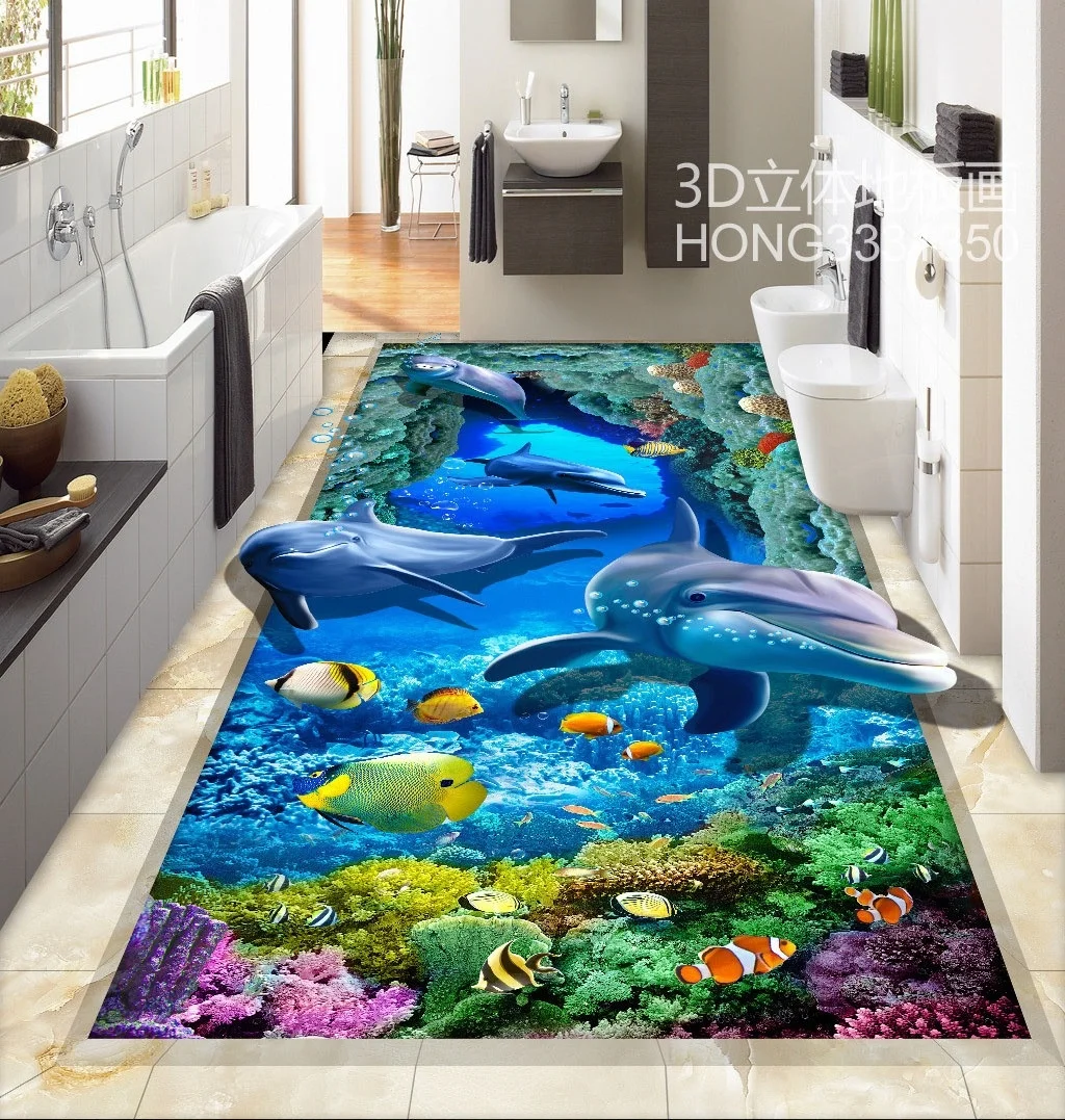 Large 3D Wall Stickers HD 3D Stereoscopic Sea World Dolphin Wall Mural Floor Decals Creative Design for Home Deco
Large 3D Wall Stickers HD 3D Stereoscopic Sea World Dolphin Wall Mural Floor Decals Creative Design for Home Deco