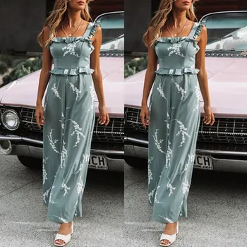 Women Spring Summer Straps Ruffled Print Casual Sling Romper Summer Backless Loose Jumpsuit
Women Spring Summer Straps Ruffled Print Casual Sling Romper Summer Backless Loose Jumpsuit
