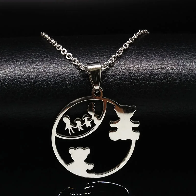 MAMA Bear Stainless Steel Necklaces Women Silver Color Bear Choker Necklace Mother/Kids Christmas Gifts Jewelry collares mujer
MAMA Bear Stainless Steel Necklaces Women Silver Color Bear Choker Necklace Mother/Kids Christmas Gifts Jewelry collares mujer