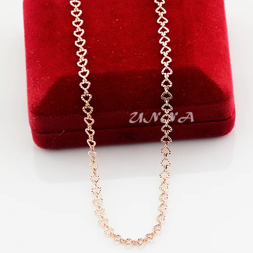 Женское розовое золотое ожерелье с сердечком 4 мм | Украшения и аксессуары