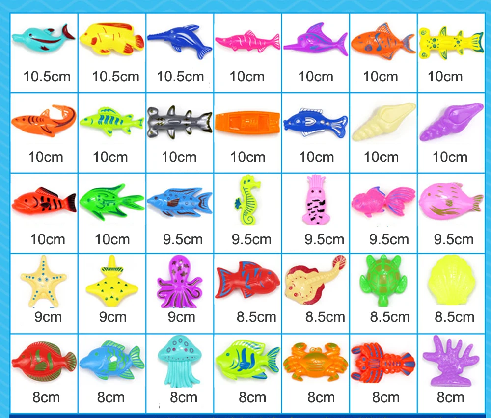 18-52pcs Kids Magnetic Fishing Toys Set with Inflatable Pool Net Magnet Fishing Rod Funny Classic Toys for Children Gift