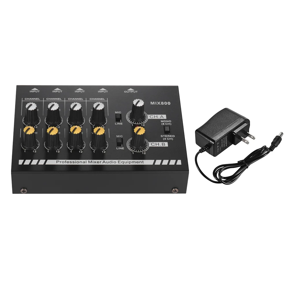 Professional Sound Mixer Compact Size 8-Channels Sound Mixer Mono/Stereo Audio Sound Line Mixer with Power Adapter
Professional Sound Mixer Compact Size 8-Channels Sound Mixer Mono/Stereo Audio Sound Line Mixer with Power Adapter