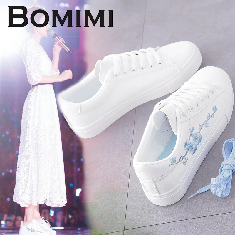 BOMIMI White Sneakers Breathable Flats Women Canvas Shoes Lace-up Flower Casual Ladies Shoes Woman Tenis Feminino
BOMIMI White Sneakers Breathable Flats Women Canvas Shoes Lace-up Flower Casual Ladies Shoes Woman Tenis Feminino