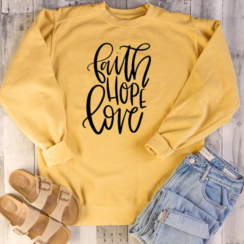 Faith Hope Love Women Sweatshirt Crewneck Pullover Plus Size Harajuku Hoodie Christian Jesus Top Woman Clothes Drop Shipping
Faith Hope Love Women Sweatshirt Crewneck Pullover Plus Size Harajuku Hoodie Christian Jesus Top Woman Clothes Drop Shipping