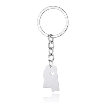 Hot sale Mississippi map tag Creative stainless steel key chain Keychain Men and women jewelry
Hot sale Mississippi map tag Creative stainless steel key chain Keychain Men and women jewelry