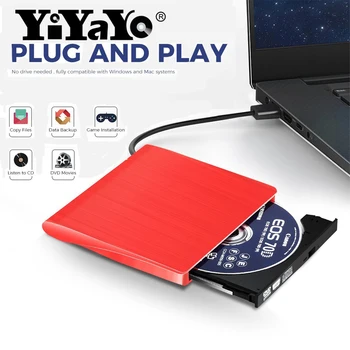 YiYaYo External USB 2.0 CD/DVD Player Reader Ultra Portable DVD-R Burner Writer POP-UP Mobile Drive for Laptop Mac OS Windows
YiYaYo External USB 2.0 CD/DVD Player Reader Ultra Portable DVD-R Burner Writer POP-UP Mobile Drive for Laptop Mac OS Windows