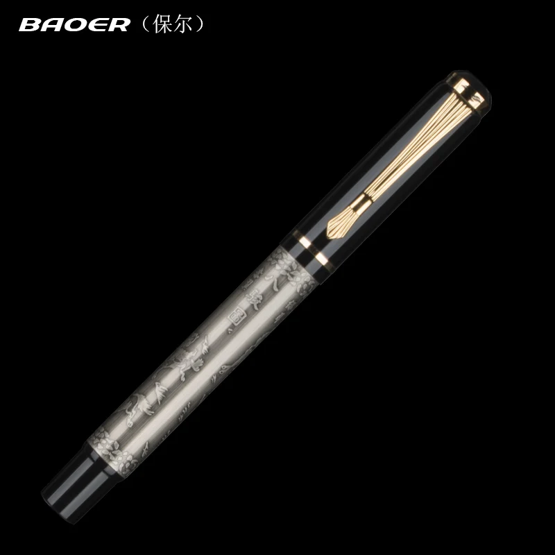 Baoer 507 Grey Roller Ball Pen Xubeihong "the eight horses" Luxury Business Gift 0.7mm Black Ink Refill Retro Writing Pens wit 
Baoer 507 Grey Roller Ball Pen Xubeihong "the eight horses" Luxury Business Gift 0.7mm Black Ink Refill Retro Writing Pens wit
