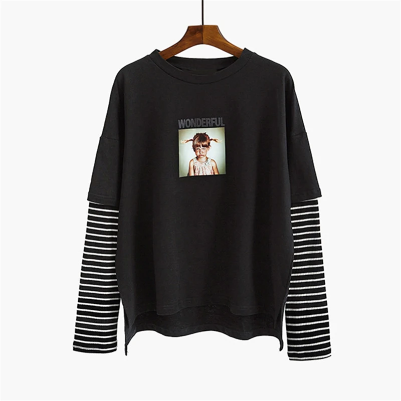 New 2018 Spring Women's Cartoon Printed Letters Hoodies Sweatshirt Long Sleeve O-neck Hoodies Stitching Color Hot Tops Pullover
New 2018 Spring Women's Cartoon Printed Letters Hoodies Sweatshirt Long Sleeve O-neck Hoodies Stitching Color Hot Tops Pullover