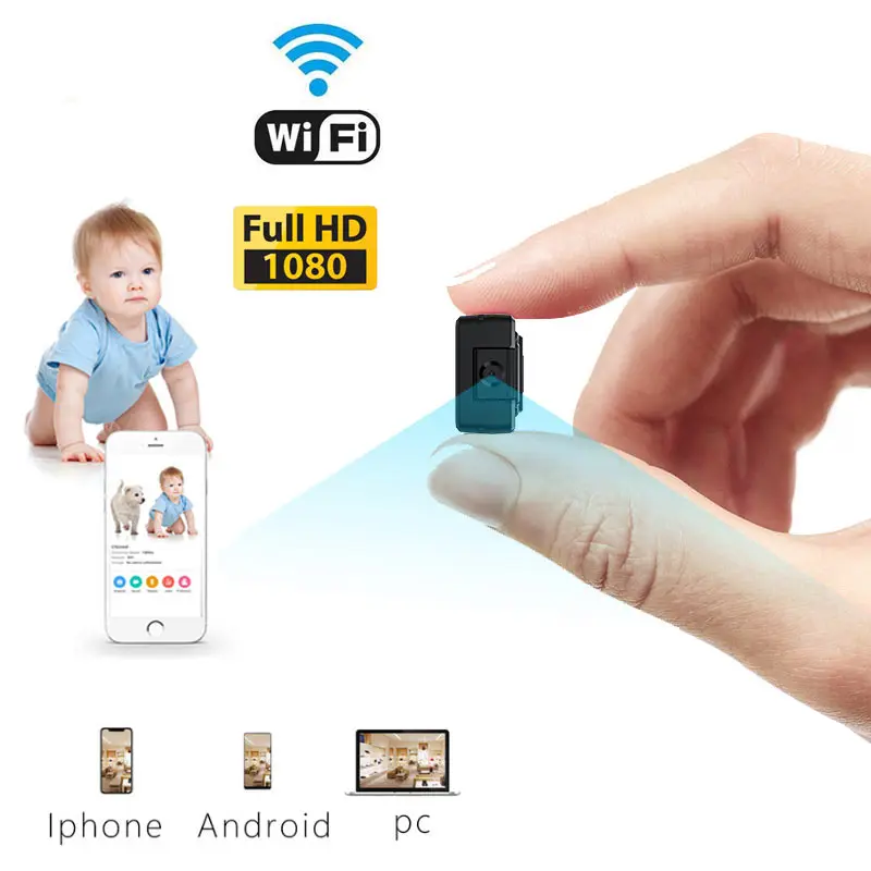 1080 HD IP Mini Camera Small Wireless Nanny Camera Surveillance with hidden Night Vision Motion Detection for Home Security Pet
1080 HD IP Mini Camera Small Wireless Nanny Camera Surveillance with hidden Night Vision Motion Detection for Home Security Pet