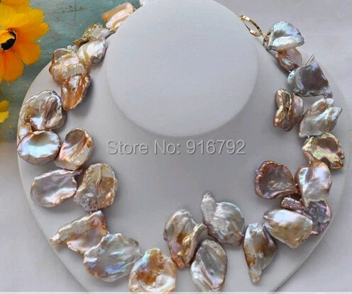 Wholesale >>P3830 HUGE 17" lavender BAROQUE lamina KESHI REBORN PEARL NECKLACE
Wholesale >>P3830 HUGE 17" lavender BAROQUE lamina KESHI REBORN PEARL NECKLACE