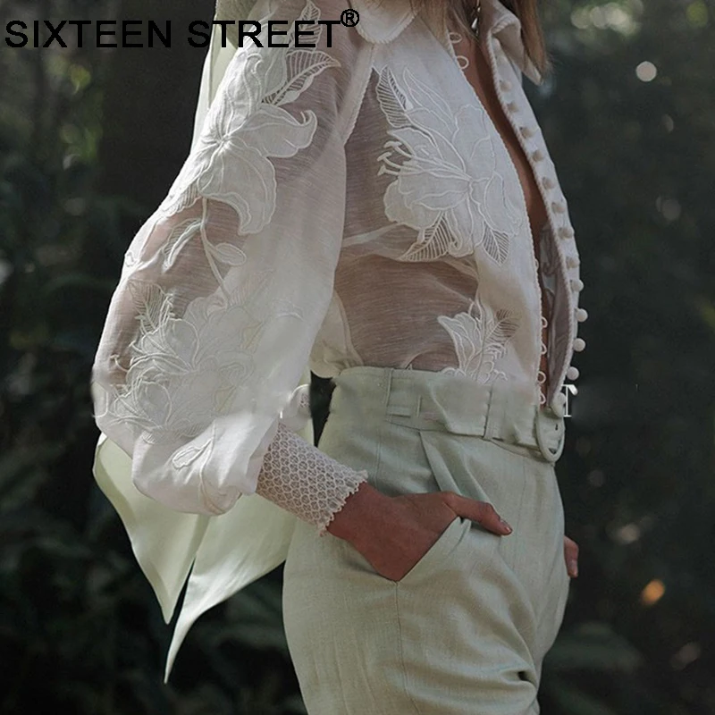 2019 Autumn Solid White Women Shirts Turn-down Collar Sexy Blouses Summer Vacation Holiday Embroidered Lace Blouse Top for lady
2019 Autumn Solid White Women Shirts Turn-down Collar Sexy Blouses Summer Vacation Holiday Embroidered Lace Blouse Top for lady