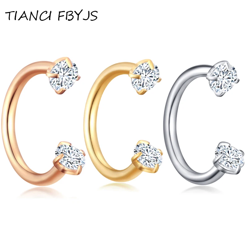 TIANCIFBYJS Crystal Horseshoe Ring Hoop Ball Awl Bar Cartilage Septum Helix Tragus Piercing Rose Gold 8mm Body Jewelry Nose Ring
TIANCIFBYJS Crystal Horseshoe Ring Hoop Ball Awl Bar Cartilage Septum Helix Tragus Piercing Rose Gold 8mm Body Jewelry Nose Ring