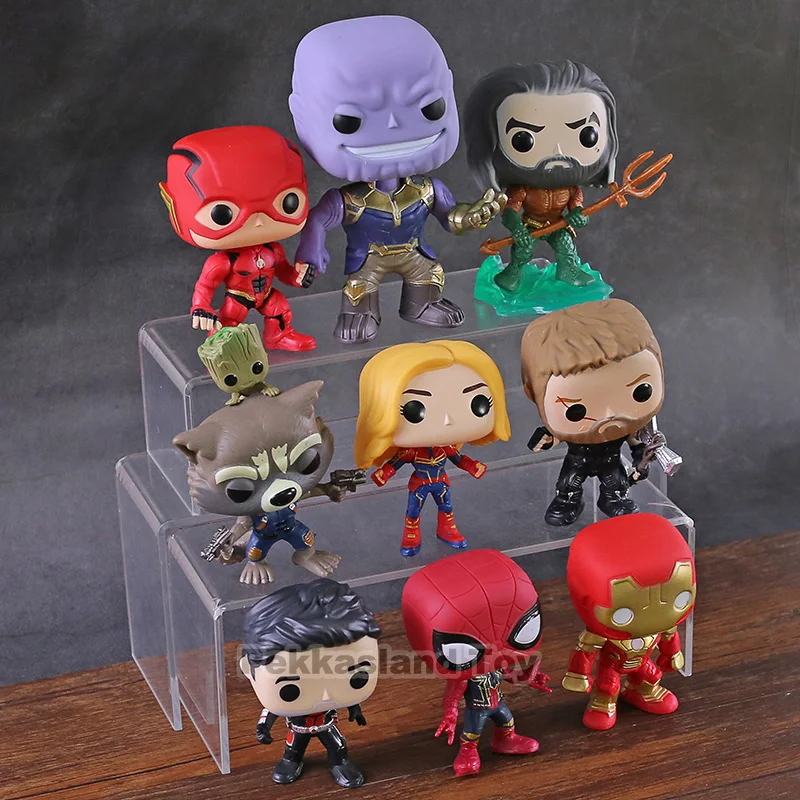 Aquaman Thanos Flash Thor Ant Man Rocket Spiderman Iron Man Captain Marvel DC Super Heroes Action Figures Toys 9pcs/set
Aquaman Thanos Flash Thor Ant Man Rocket Spiderman Iron Man Captain Marvel DC Super Heroes Action Figures Toys 9pcs/set