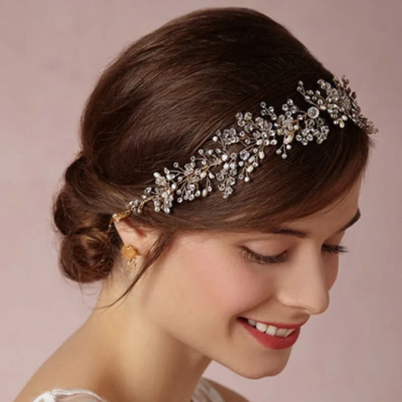 Gold Silver Pearl Beads Wedding Hair Vine Piece Handmade Crystal Bridal Tiara With Ribbon Headband For Women Bride Decoration
Gold Silver Pearl Beads Wedding Hair Vine Piece Handmade Crystal Bridal Tiara With Ribbon Headband For Women Bride Decoration