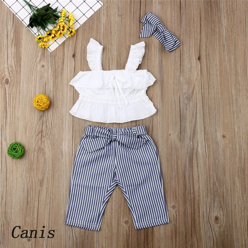 Canis 1-5T Toddler Kids Baby Girls Clothes Set Tank Vest Tops+Stripe Bow Pants Summer Casual Children Clothes Girl Sets 2019
Canis 1-5T Toddler Kids Baby Girls Clothes Set Tank Vest Tops+Stripe Bow Pants Summer Casual Children Clothes Girl Sets 2019